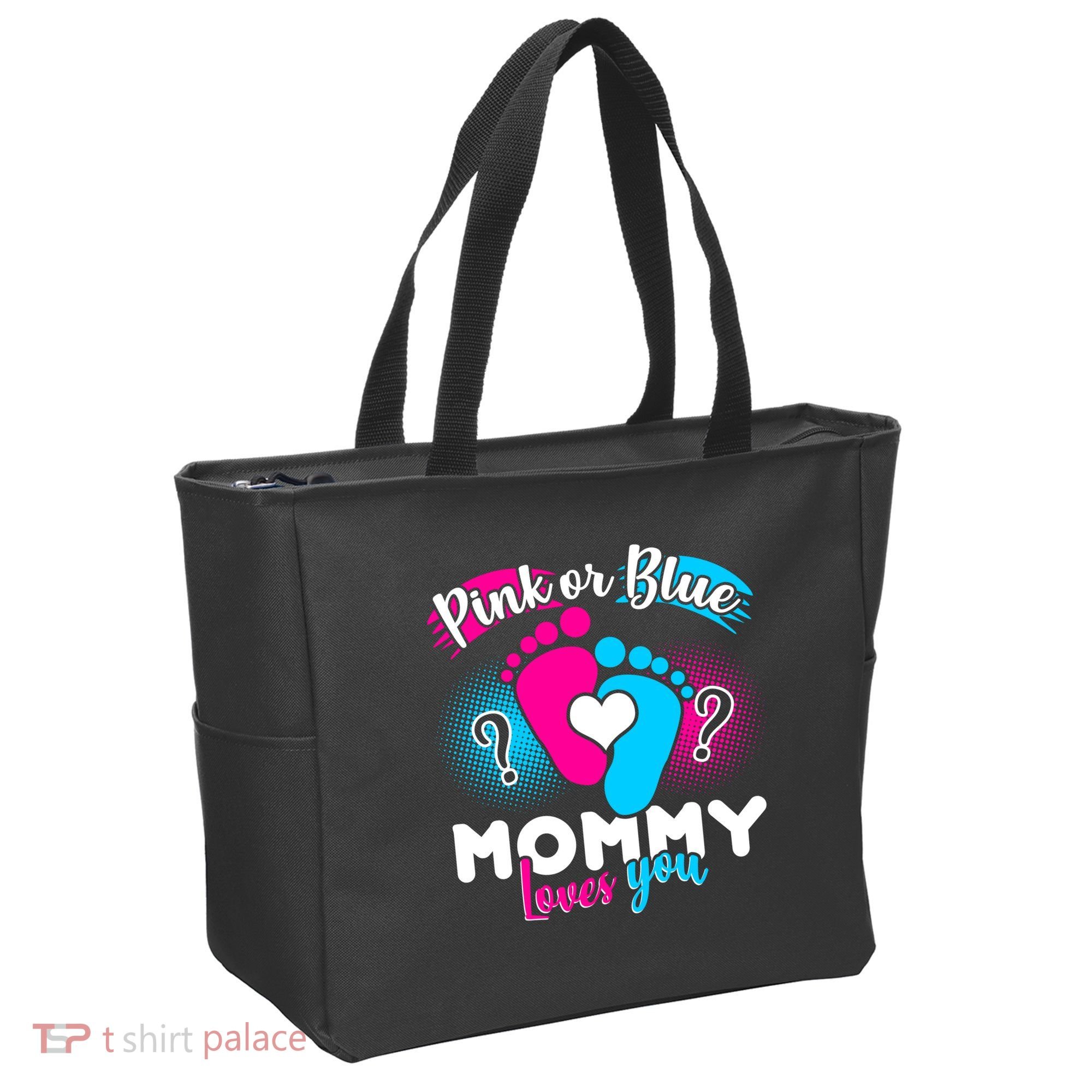 Pink or Blue Mommy Loves You Tote Bag