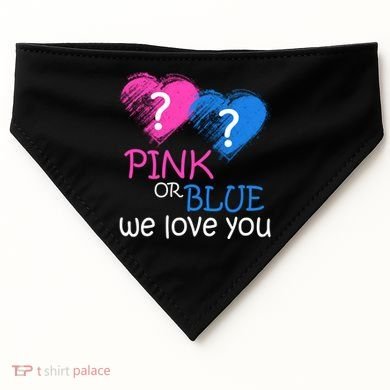 Pink or Blue We Love You USA-Made Doggie Bandana