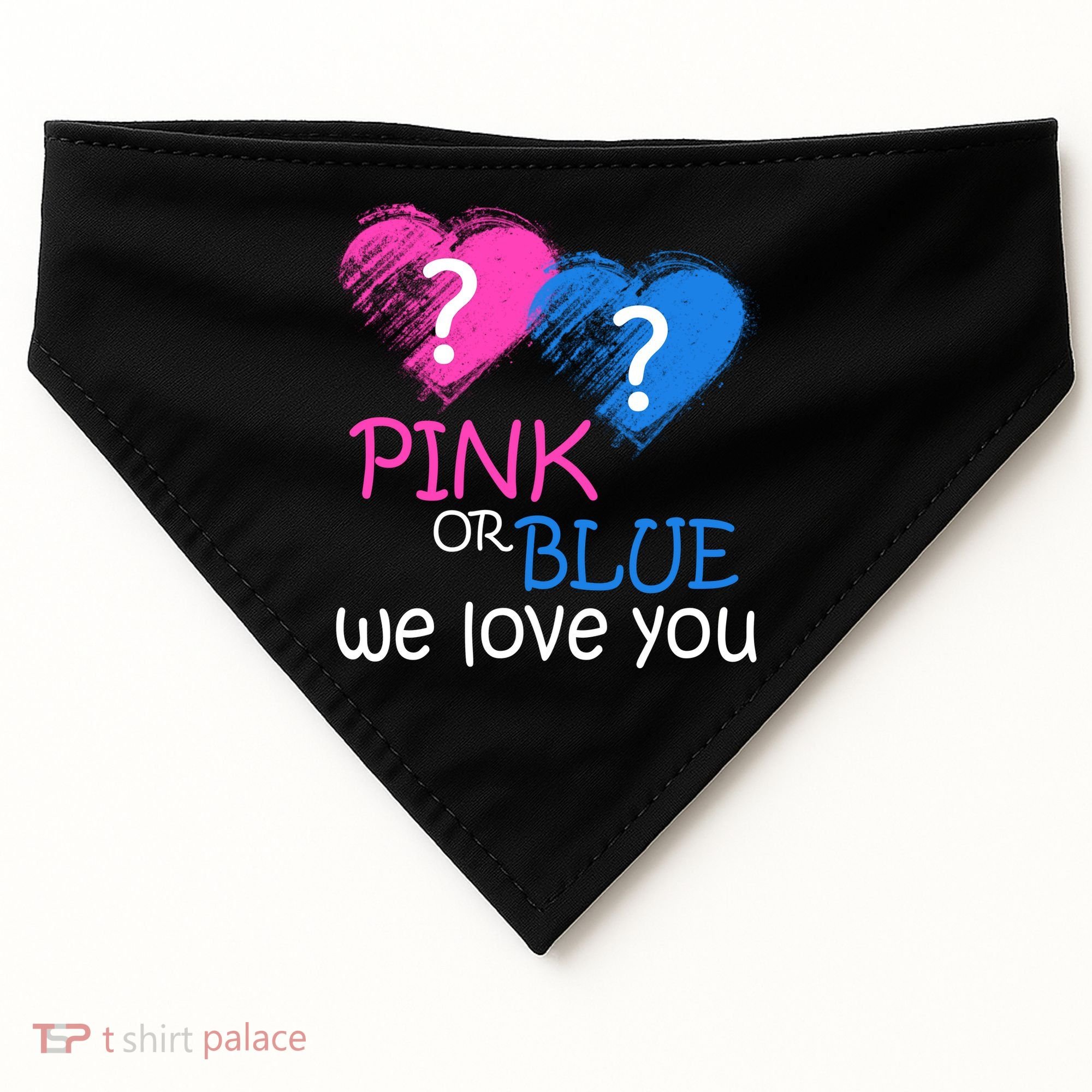 Pink or Blue We Love You USA-Made Doggie Bandana
