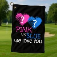 Pink or Blue We Love You Golf Towel thumb 1