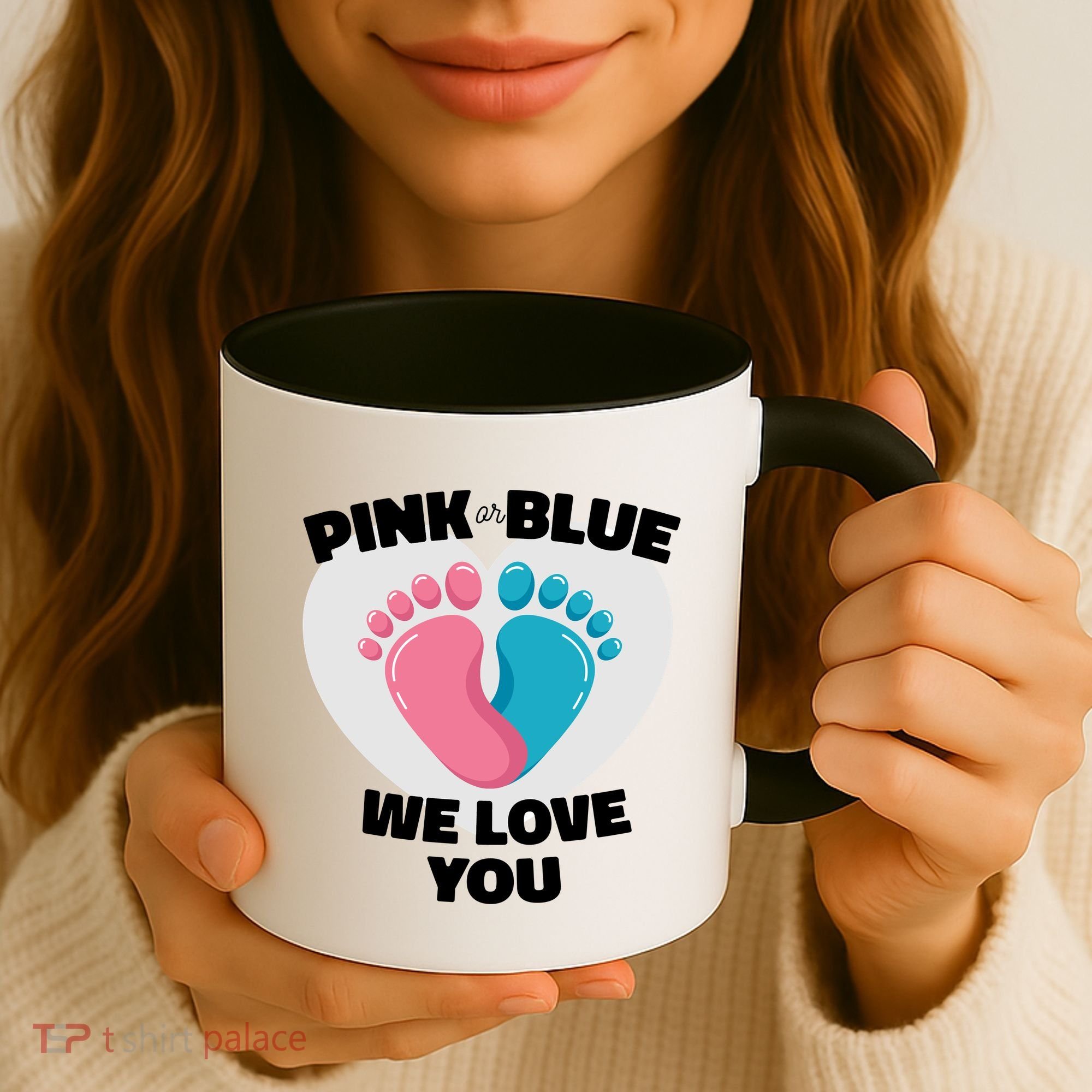 Pink Or Blue We Love You Gender Reval Coffee Mug