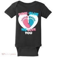 Pink Or Blue We Love You Gender Reval Baby Bodysuit thumb 0