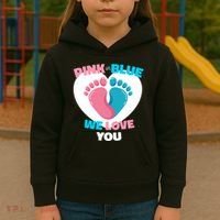 Pink Or Blue We Love You Gender Reval Kids Hoodie thumb 3