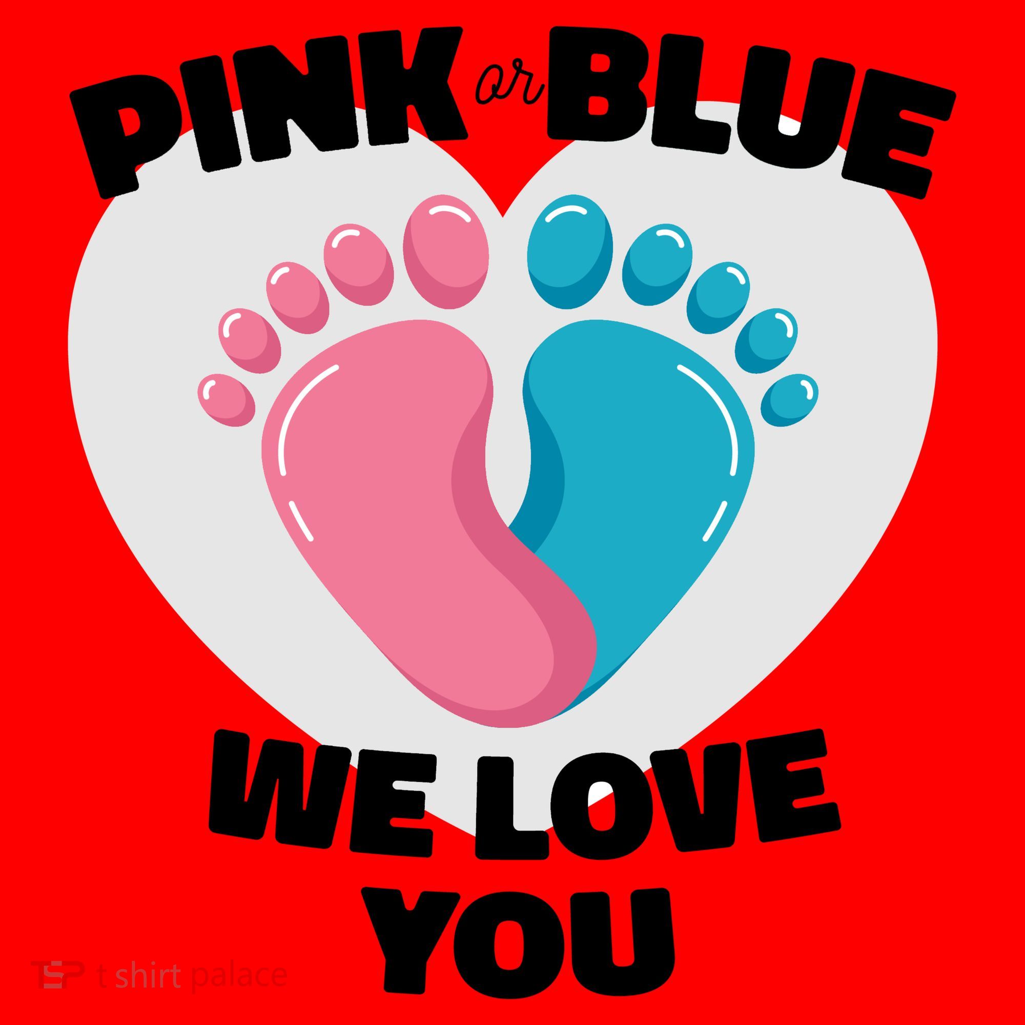 Pink Or Blue We Love You Gender Reval Santa Hat