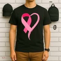 Pink Ribbon Of Love Breast Cancer Awareness T-Shirt thumb 6