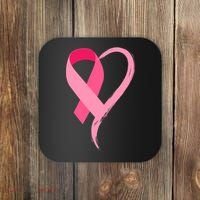 Pink Ribbon Of Love Breast Cancer Awareness Coaster thumb 0