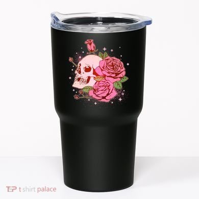 Pink Roses Skull Tattoo  Tumbler