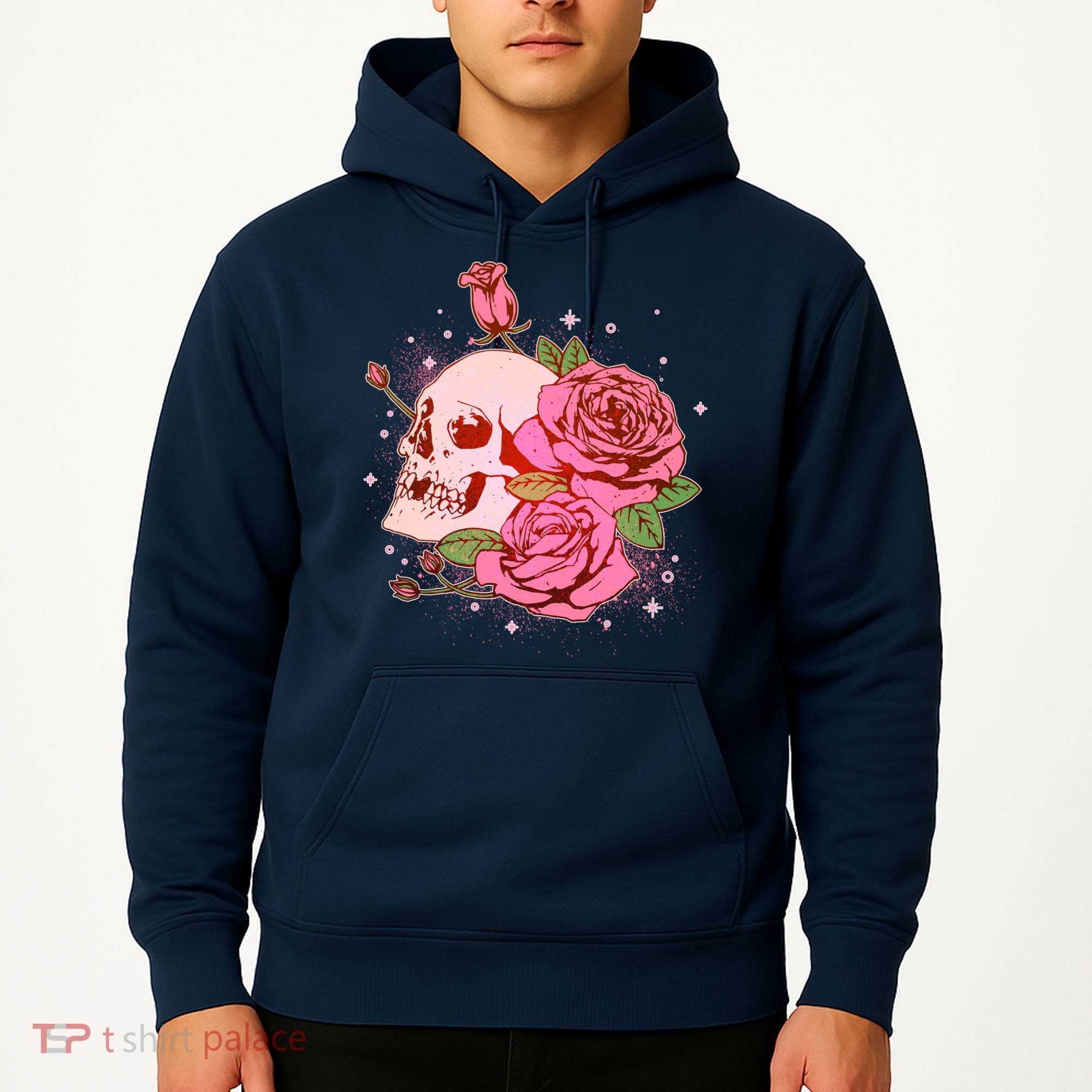 Pink Roses Skull Tattoo  Hoodie