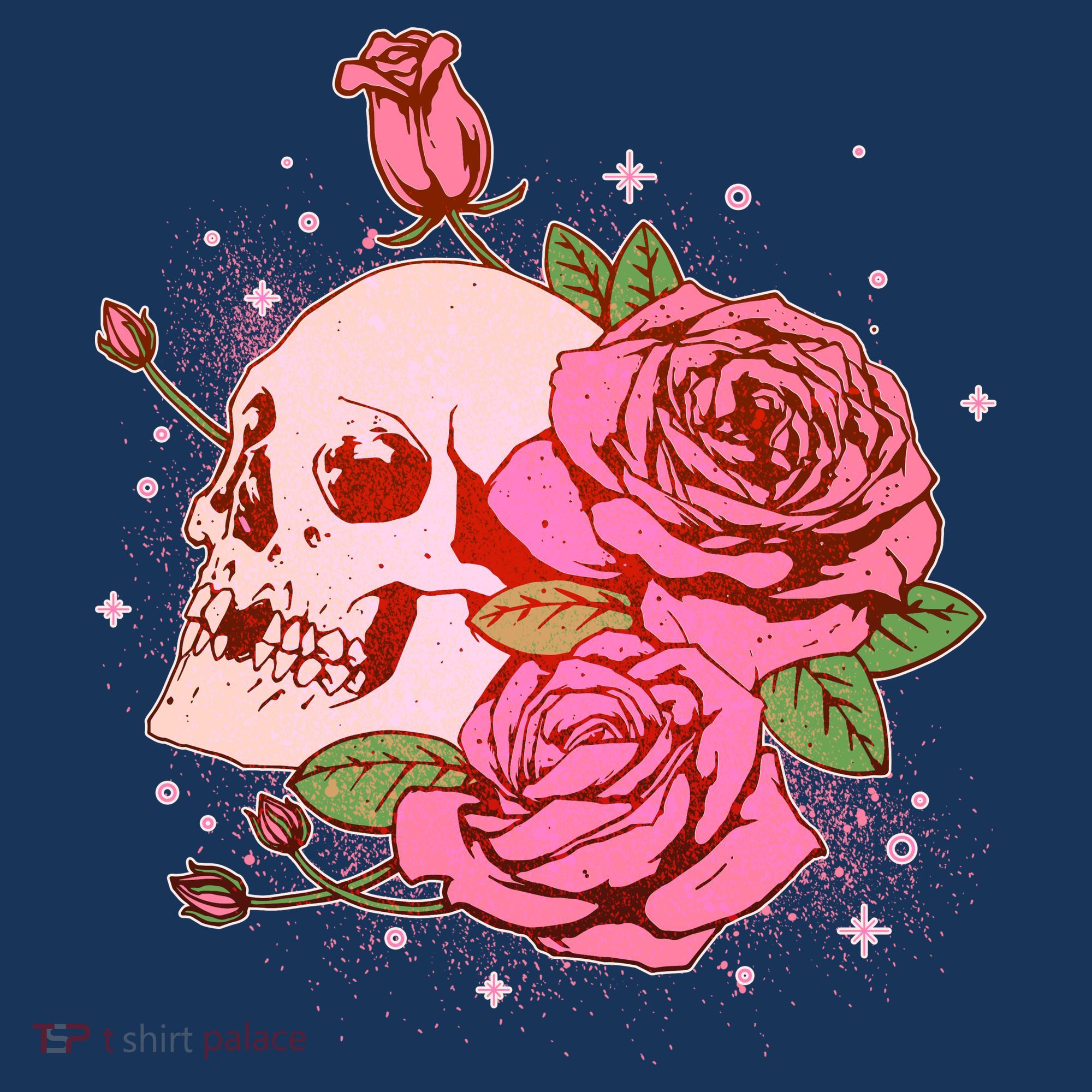 Pink Roses Skull Tattoo  Long Sleeve Shirt