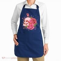 Pink Roses Skull Tattoo  Apron thumb 2