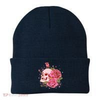 Pink Roses Skull Tattoo  Beanie thumb 0
