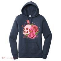 Pink Roses Skull Tattoo  Women's Hoodie thumb 0