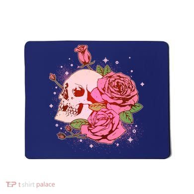 Pink Roses Skull Tattoo  Mousepad