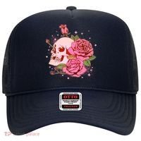 Pink Roses Skull Tattoo  Hat thumb 0