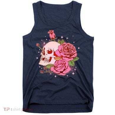 Pink Roses Skull Tattoo  Tank Top