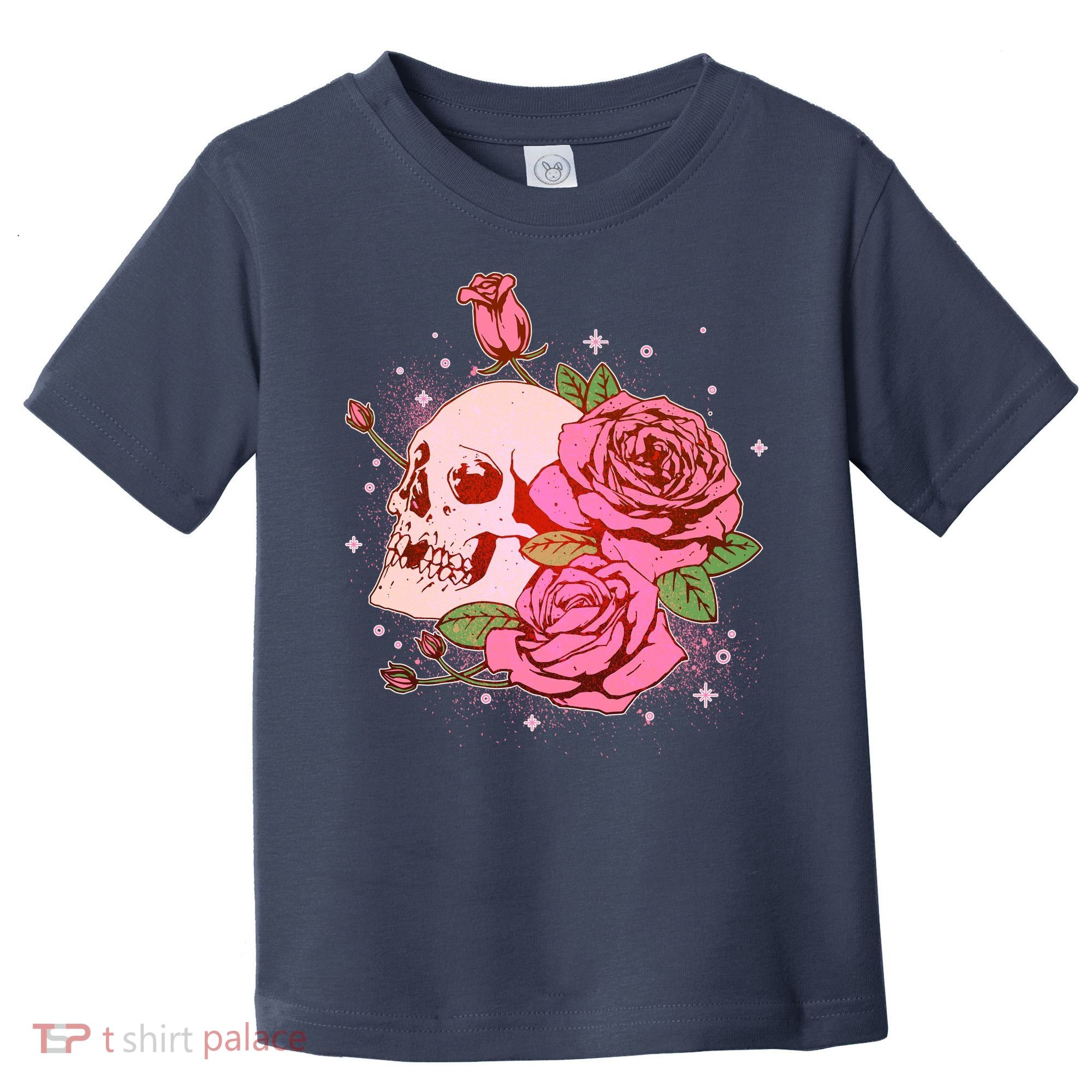 Pink Roses Skull Tattoo  Toddler T-Shirt