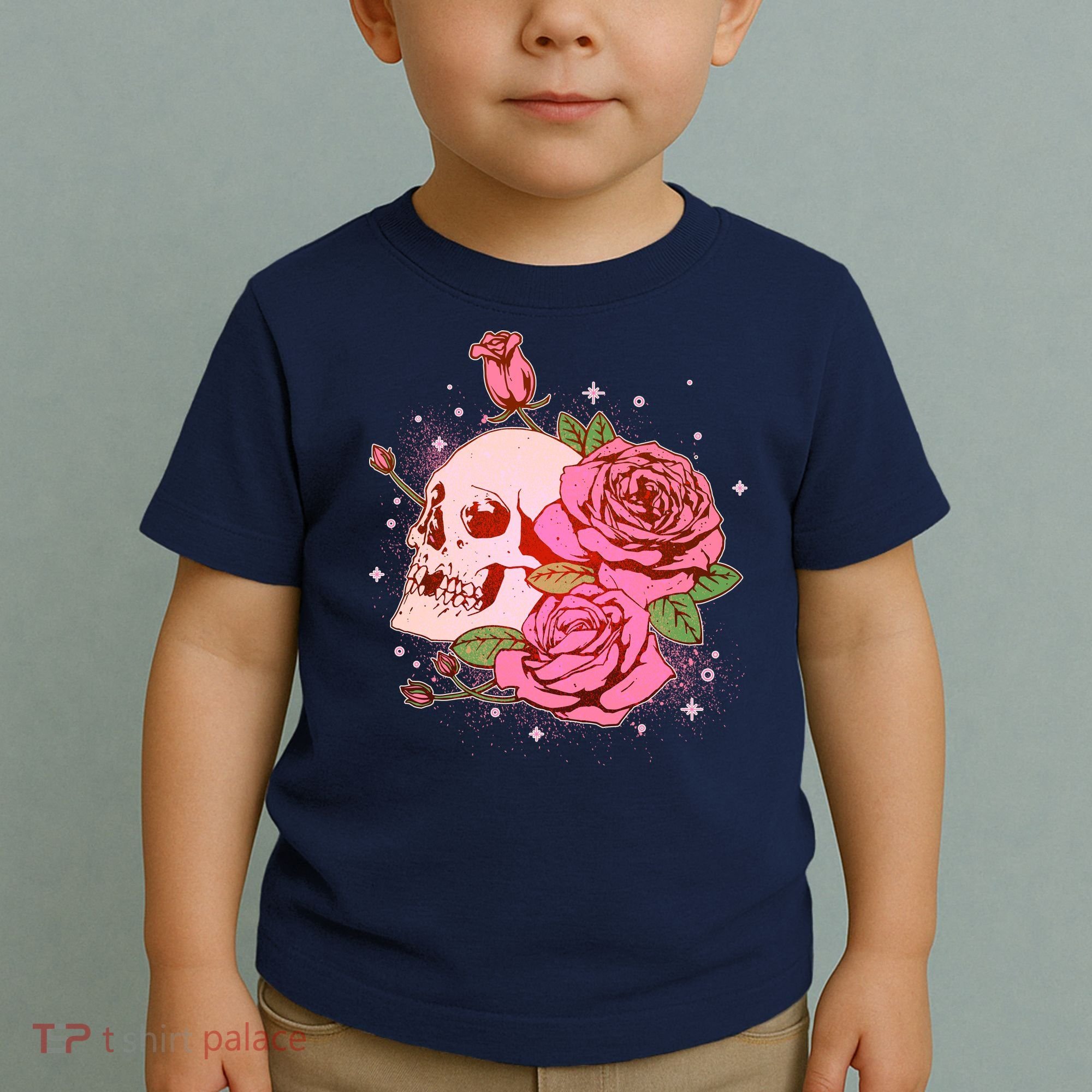 Pink Roses Skull Tattoo  Toddler T-Shirt