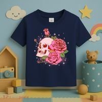 Pink Roses Skull Tattoo  Toddler T-Shirt thumb 3