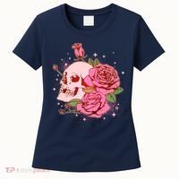 Pink Roses Skull Tattoo  Women's T-Shirt thumb 0