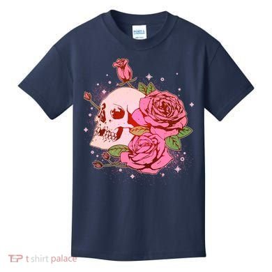 Pink Roses Skull Tattoo  Kids T-Shirt