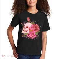 Pink Roses Skull Tattoo  Kids T-Shirt thumb 2