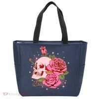 Pink Roses Skull Tattoo  Tote Bag thumb 0