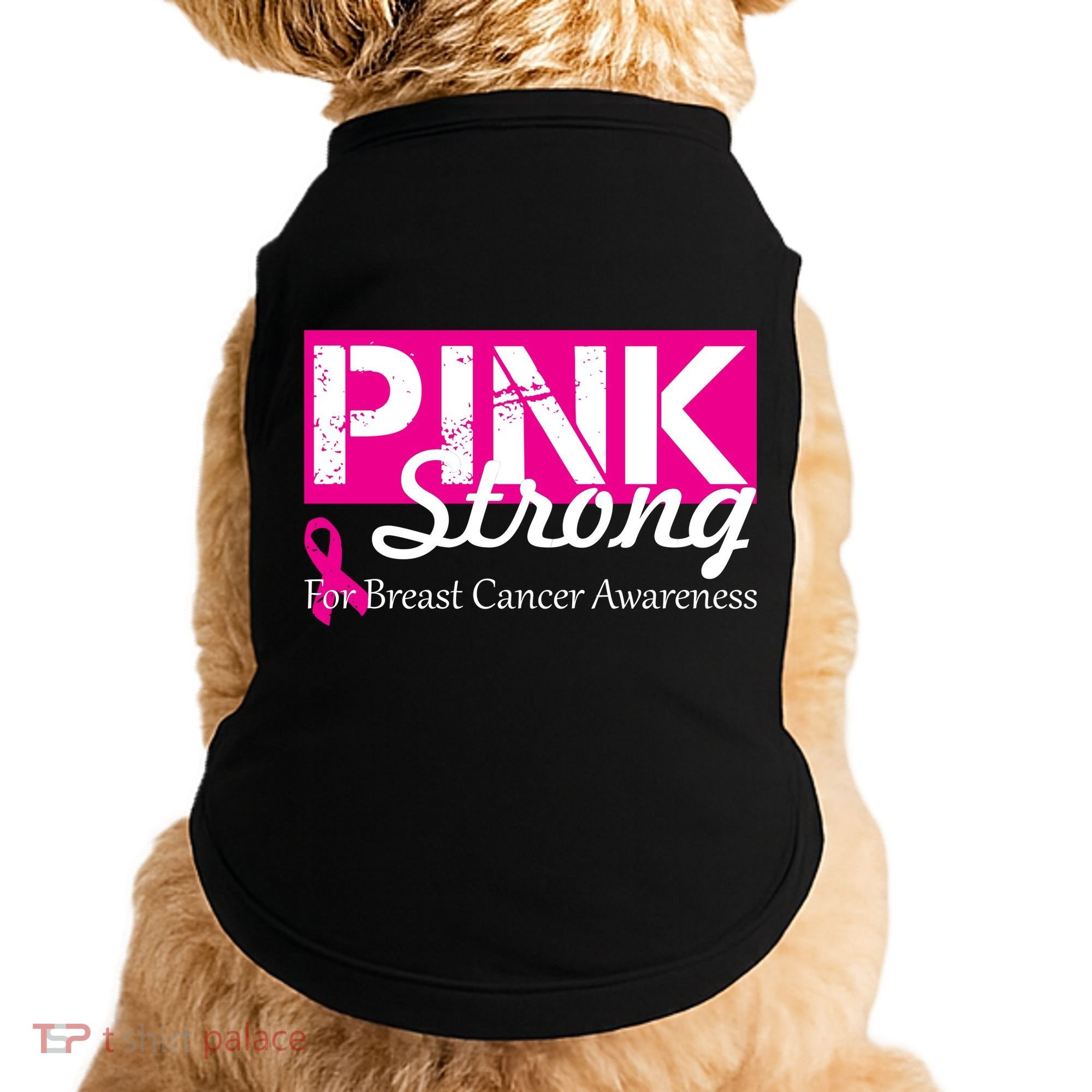 Pink Strong For Breast Cancer Awareness Doggie Tank