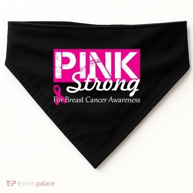 Pink Strong For Breast Cancer Awareness USA-Made Doggie Bandana