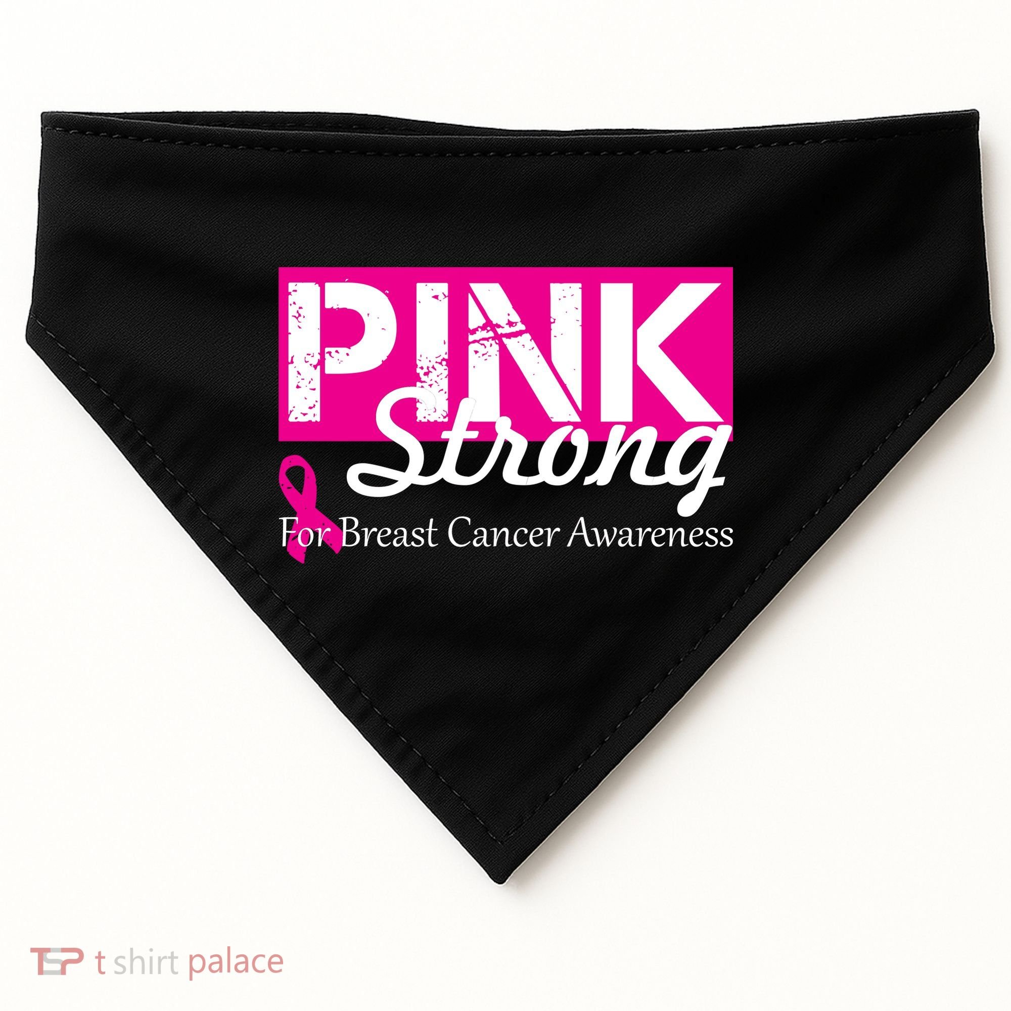 Pink Strong For Breast Cancer Awareness USA-Made Doggie Bandana