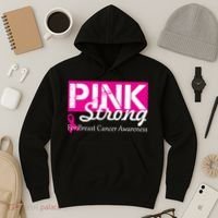 Pink Strong For Breast Cancer Awareness Hoodie thumb 3