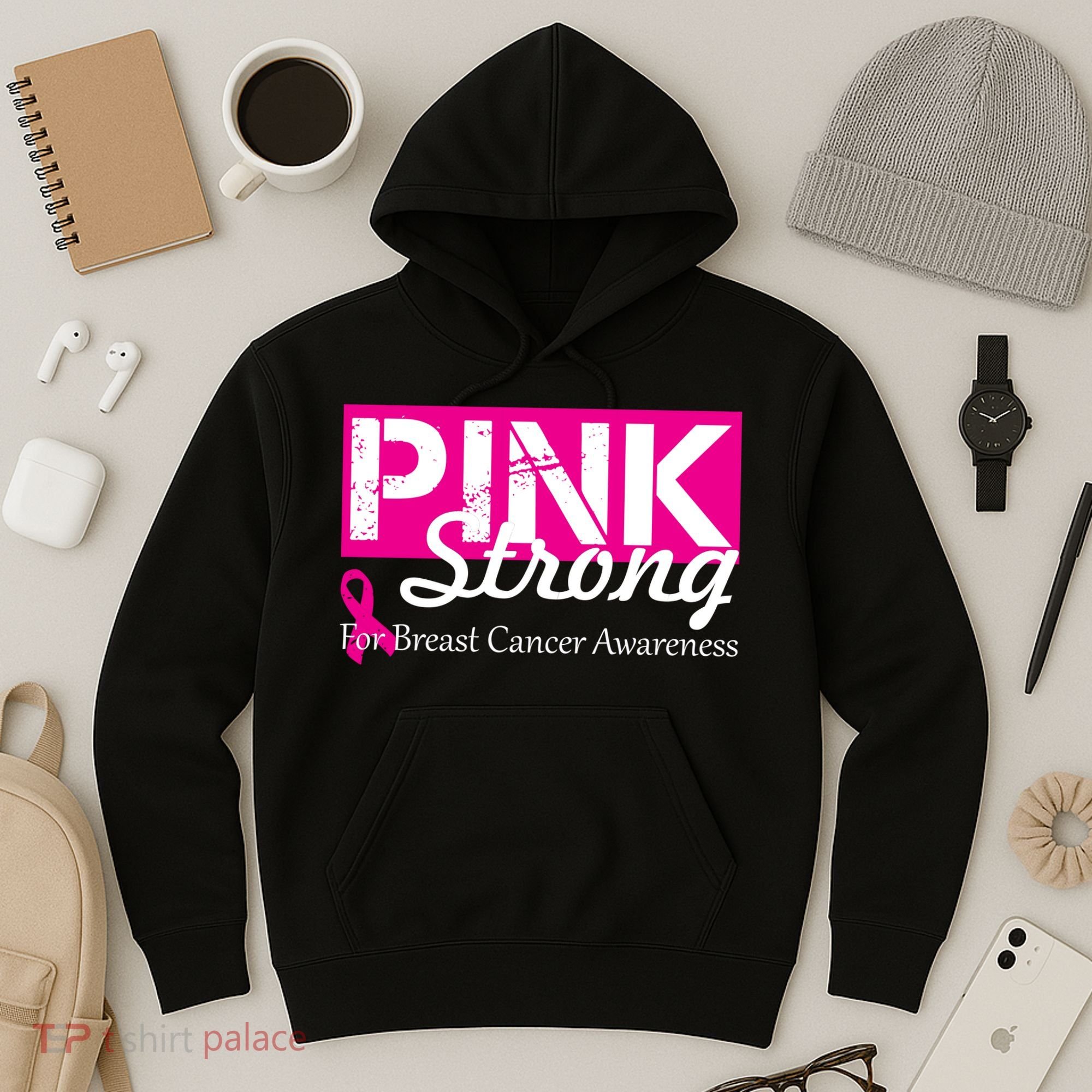 Pink Strong For Breast Cancer Awareness Hoodie
