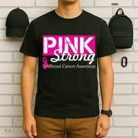 Pink Strong For Breast Cancer Awareness T-Shirt thumb 6