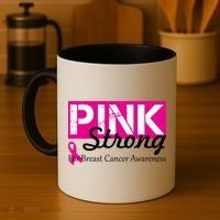 Pink Strong For Breast Cancer Awareness Coffee Mug thumb 4