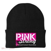 Pink Strong For Breast Cancer Awareness Beanie thumb 0
