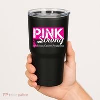 Pink Strong For Breast Cancer Awareness Tumbler thumb 2