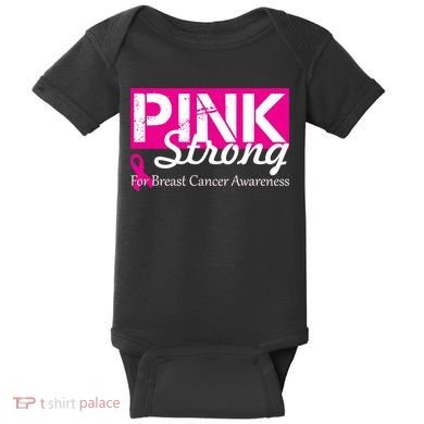 Pink Strong For Breast Cancer Awareness Baby Bodysuit