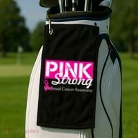 Pink Strong For Breast Cancer Awareness Golf Towel thumb 2