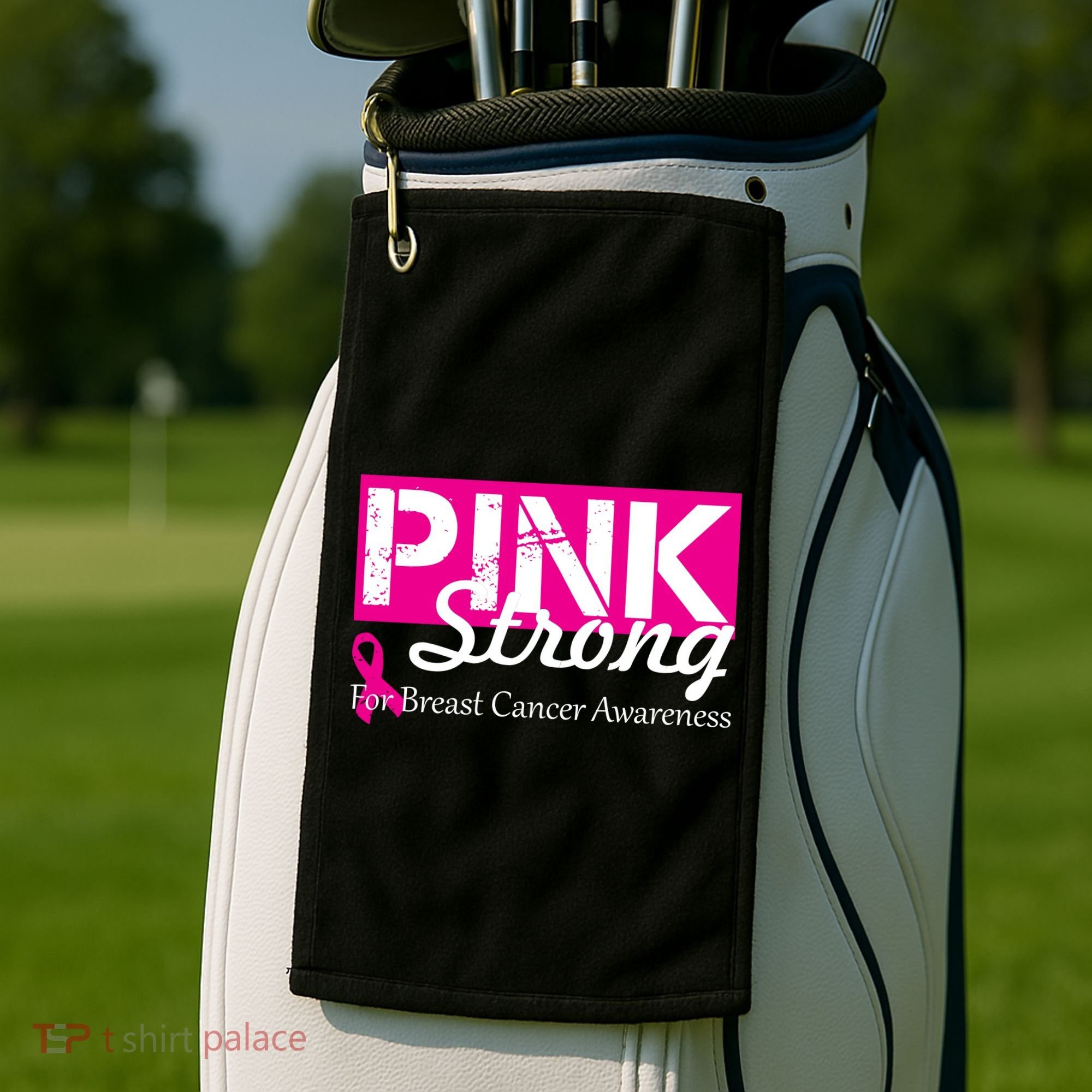 Pink Strong For Breast Cancer Awareness Golf Towel