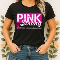 Pink Strong For Breast Cancer Awareness Women's T-Shirt thumb 2