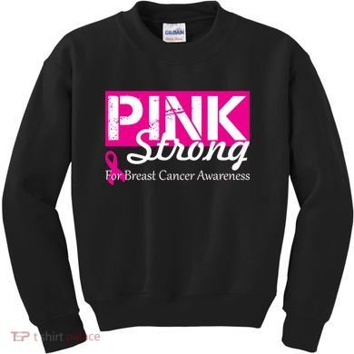 Pink Strong For Breast Cancer Awareness Kids Sweatshirt
