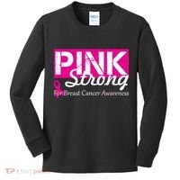 Pink Strong For Breast Cancer Awareness Kids Long Sleeve Shirt thumb 0