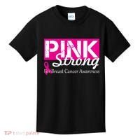 Pink Strong For Breast Cancer Awareness Kids T-Shirt thumb 0