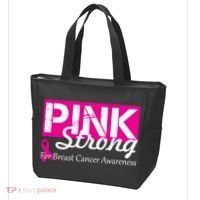 Pink Strong For Breast Cancer Awareness Tote Bag thumb 3