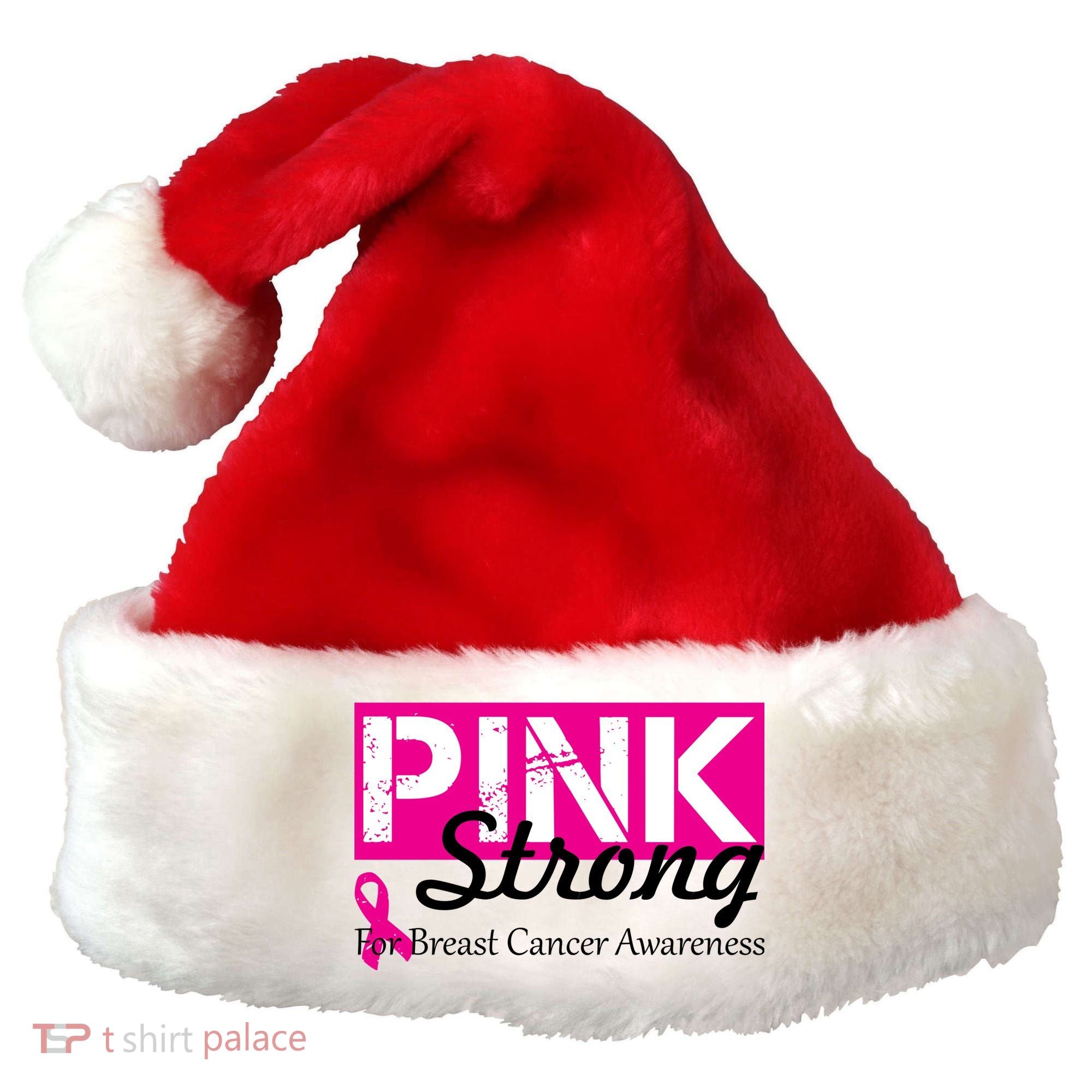 Pink Strong For Breast Cancer Awareness Santa Hat