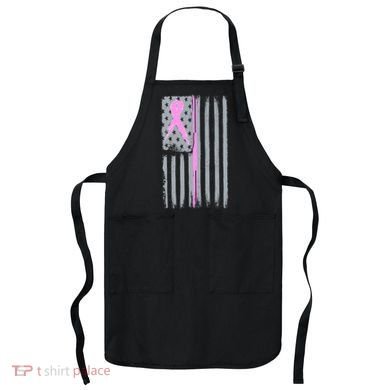 Pink Thin Line Breast Cancer Flag Apron