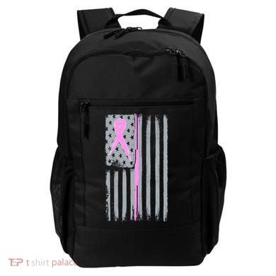 Pink Thin Line Breast Cancer Flag Backpack
