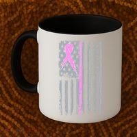 Pink Thin Line Breast Cancer Flag Coffee Mug thumb 2