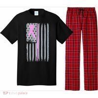 Pink Thin Line Breast Cancer Flag Pajama Set thumb 0