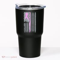 Pink Thin Line Breast Cancer Flag Tumbler thumb 0