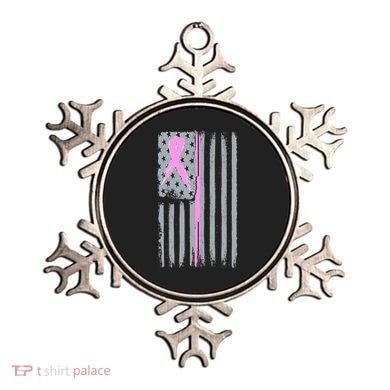 Pink Thin Line Breast Cancer Flag Ornament